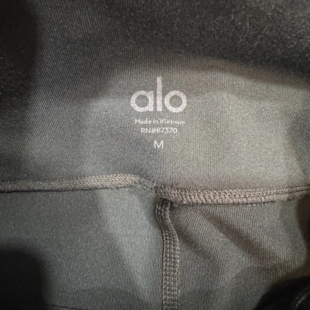 ALO Yoga Moto Leggings High Waist Ribbed Olive Green‎ Athletic Activewear
